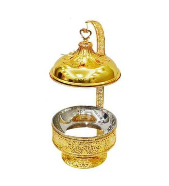 Buffet Banquet Chafing Dish with Lid 8L Gold Flower Design 019G
