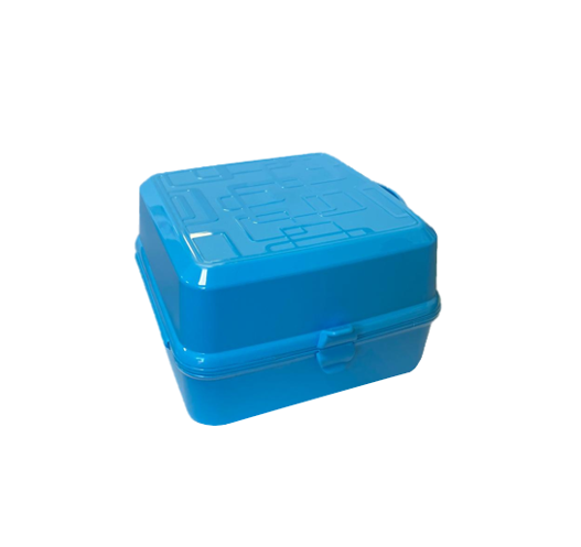 Hobby Plastic Square 2 Compartment Food Storage Container Lunch Box 14 x 14 x 9cm Assorted Colours 021164
