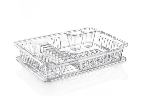 Kitchen Hobby Small Clear Plastic Dish Drainer With Tray 29 x 40 x 8.5cm 041097 A