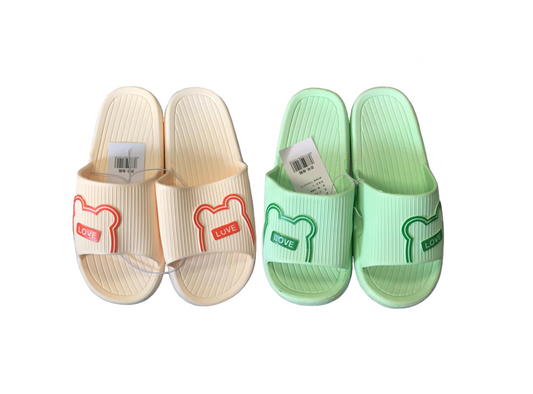 Women's Slipper Shoes Slides with Bear Design Assorted Sizes and Colours 0821