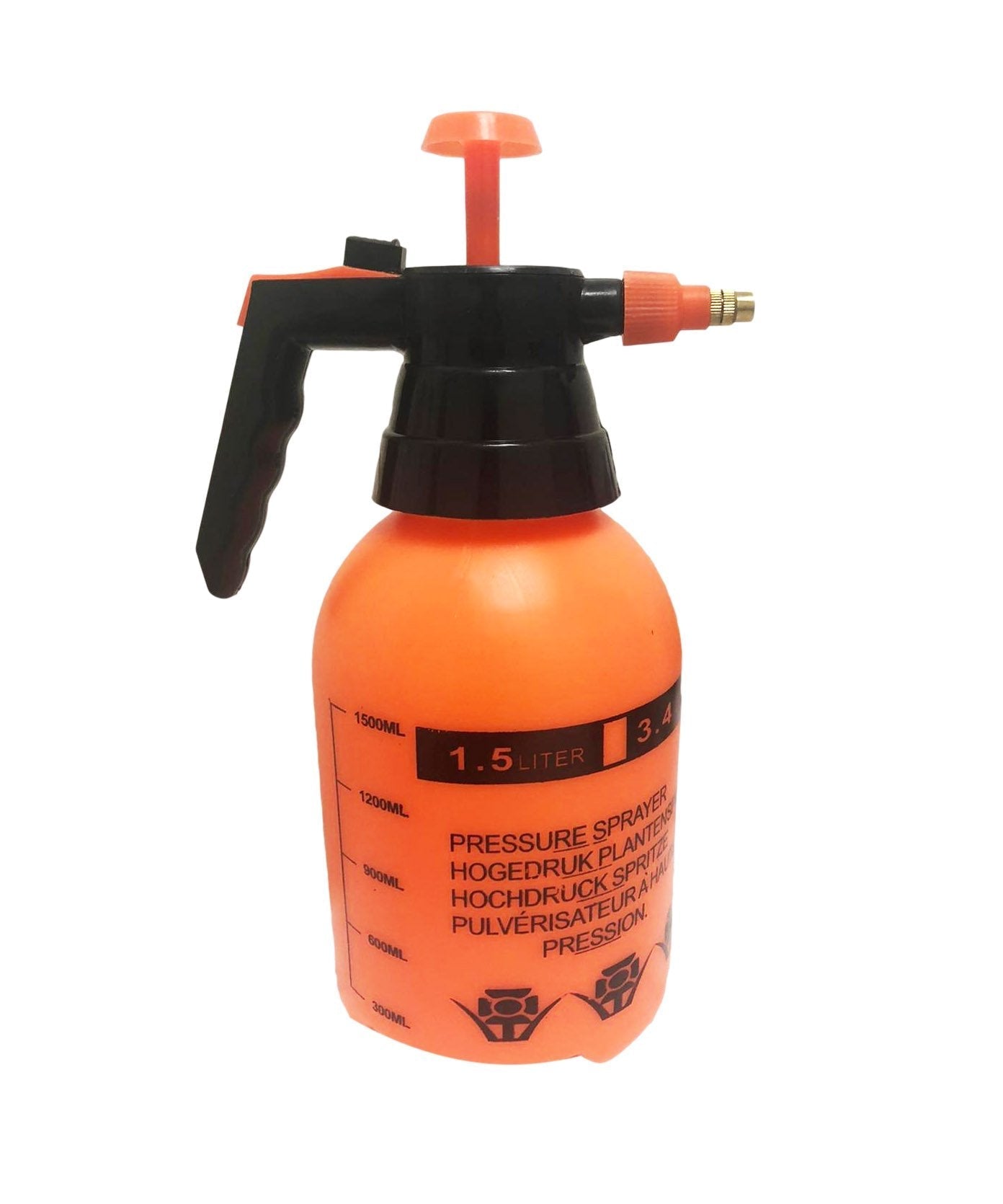 Plastic Water Pressure Outdoor Garden Plant Spray 1.5 Litre Orange 0824