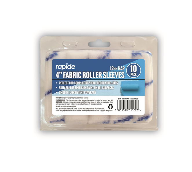 Rapide 4" Paint Roller Sleeve Refills Pack of 10 1102
