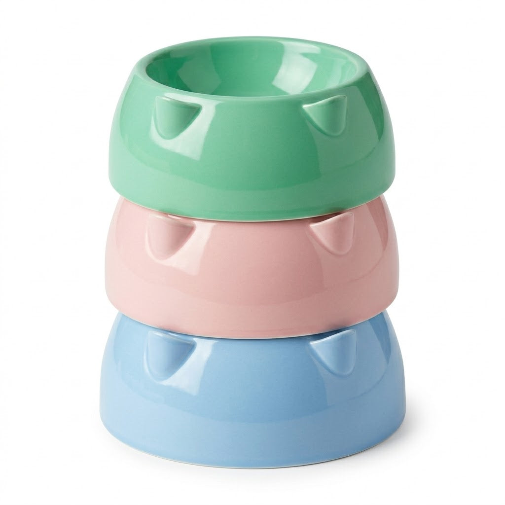 Cat Bowl Assorted Colours 19x19x10cm 86g SKU8121