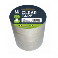 Clear Tape, 24mm x 25m, 4pk 8.8x8.8x9.6cm 143g SKU P2312