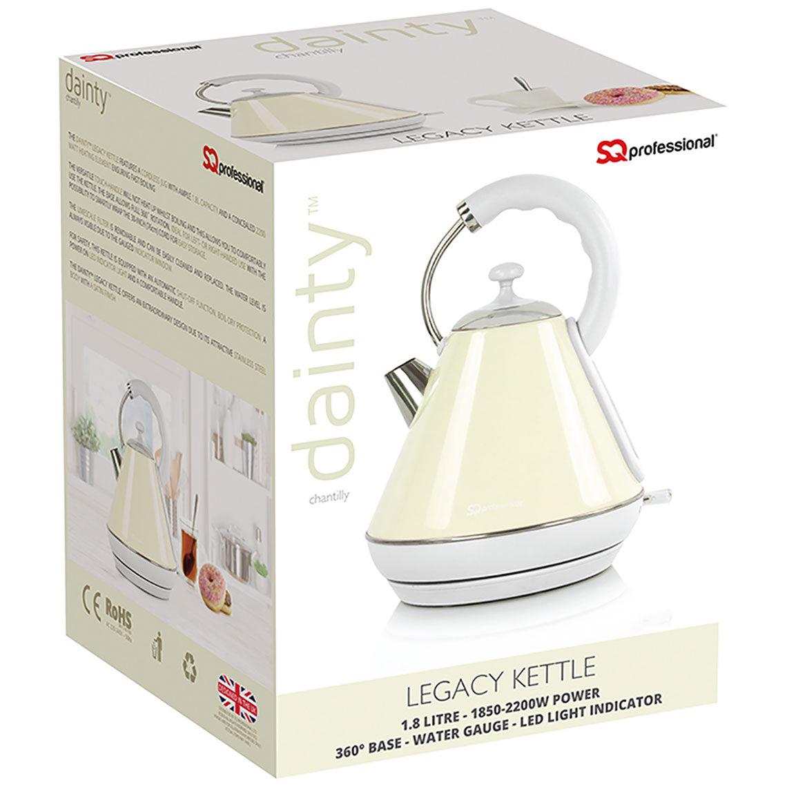 SQ Professional Dainty Legacy Kettle 1.8 Litre 2200 Watt Skyline 5976
