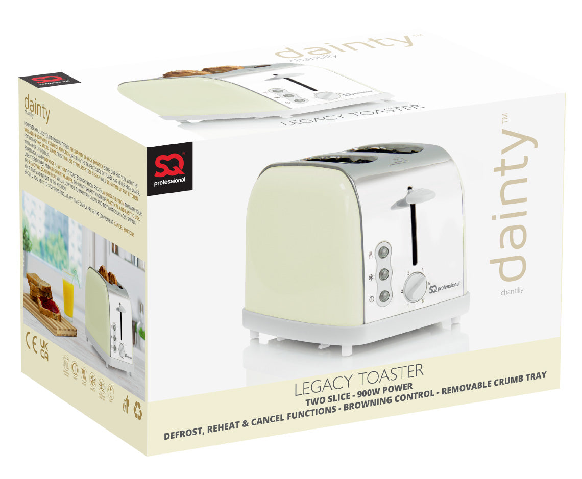 SQ Professional Dainty 2 Slice Toaster 900W Seafoam 5975