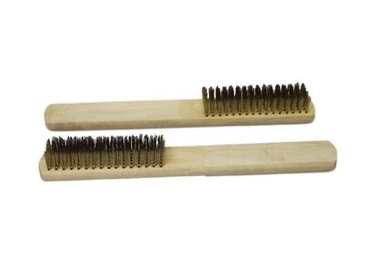 Wooden Handle Copper Wire Cleaning Brush 20 cm Pack of 2 2003