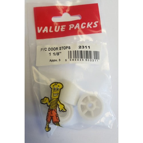 1 1/8'' Pvc Door Stops Value Pack of 3 2311