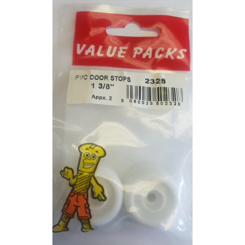 1 3/8'' PVC Door Stops Value Pack of 2 2328