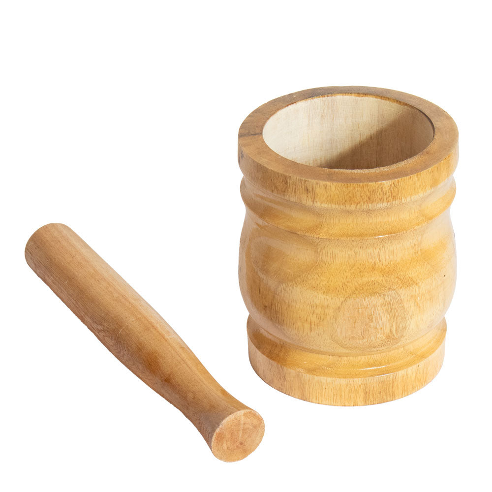 Durane Wooden Mortar & Pestle Large 15 x 18cm Light Wood 2709