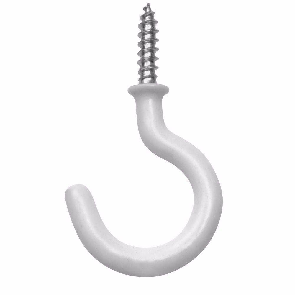 Pack of 5 Value White P.V.C 11/2'' Cup Hooks 0319