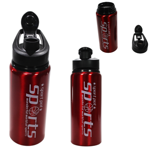 Metal Gym Sports Water Drinking Bottle 7 x 22 cm Assorted Colours 6487 A