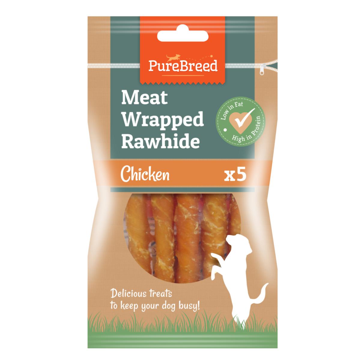 Pet Dog Treats Meaty Twist Wraps with Real Chicken, 5 Pack, Chicken Flavour, SKU 317606