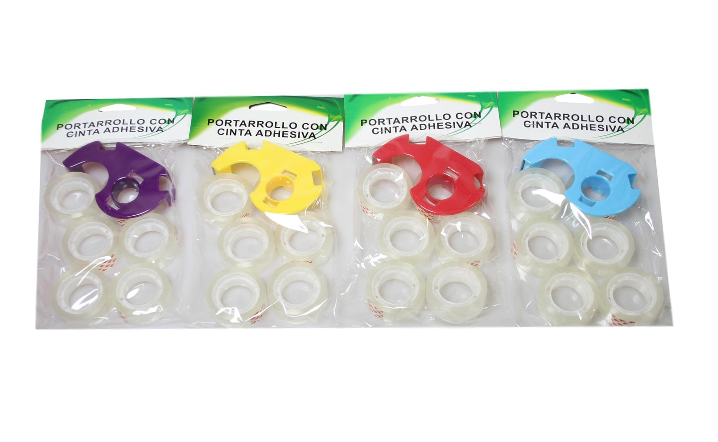 Pack of 6 Standard Stationery Tape with 1 Dispenser Assorted Colours 3270