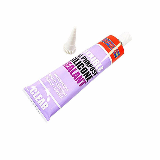 Rapide Clear Flexible All Purpose Silicone Sealant Waterproof Mould Resistant 75ml 5568