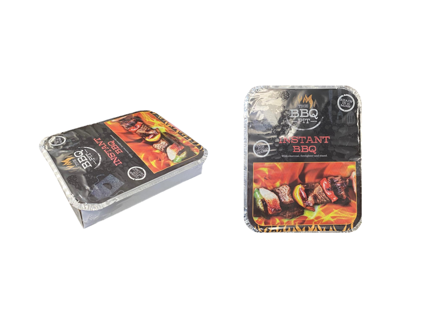 The BBQ Pit Disposable Aluminium Instant Outdoor Camping Charcoal BBQ Grill 400g 26.5 x 22 x 4.5cm 3420