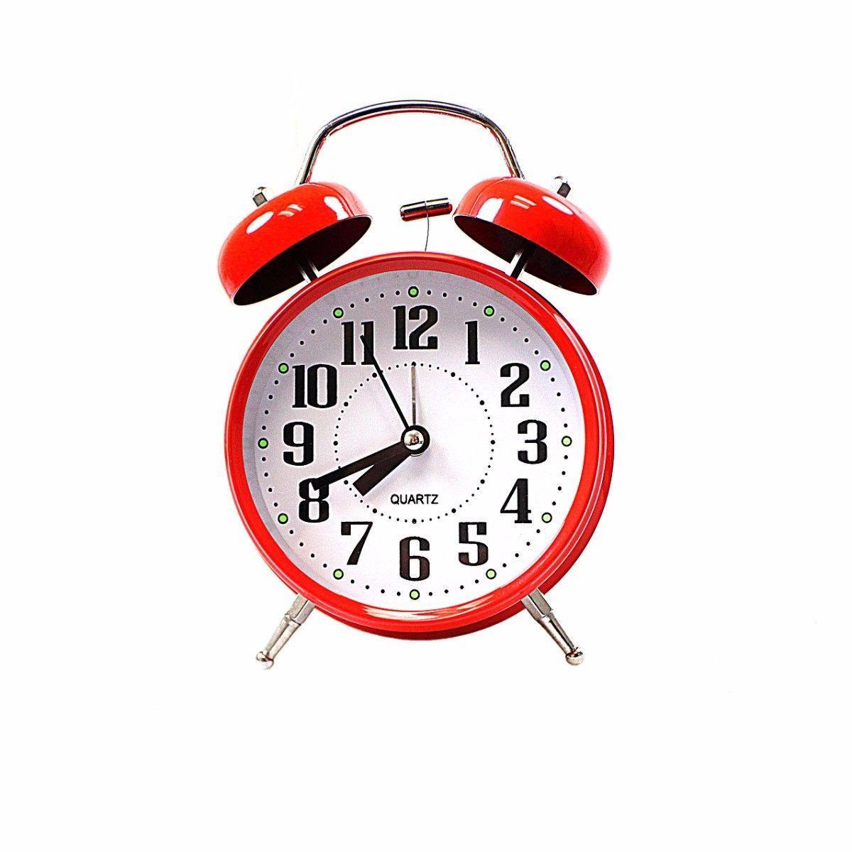 Twin Bell Bedroom Alarm Clock 13.5 x 10 x 5.7 cm Assorted Colours 4815