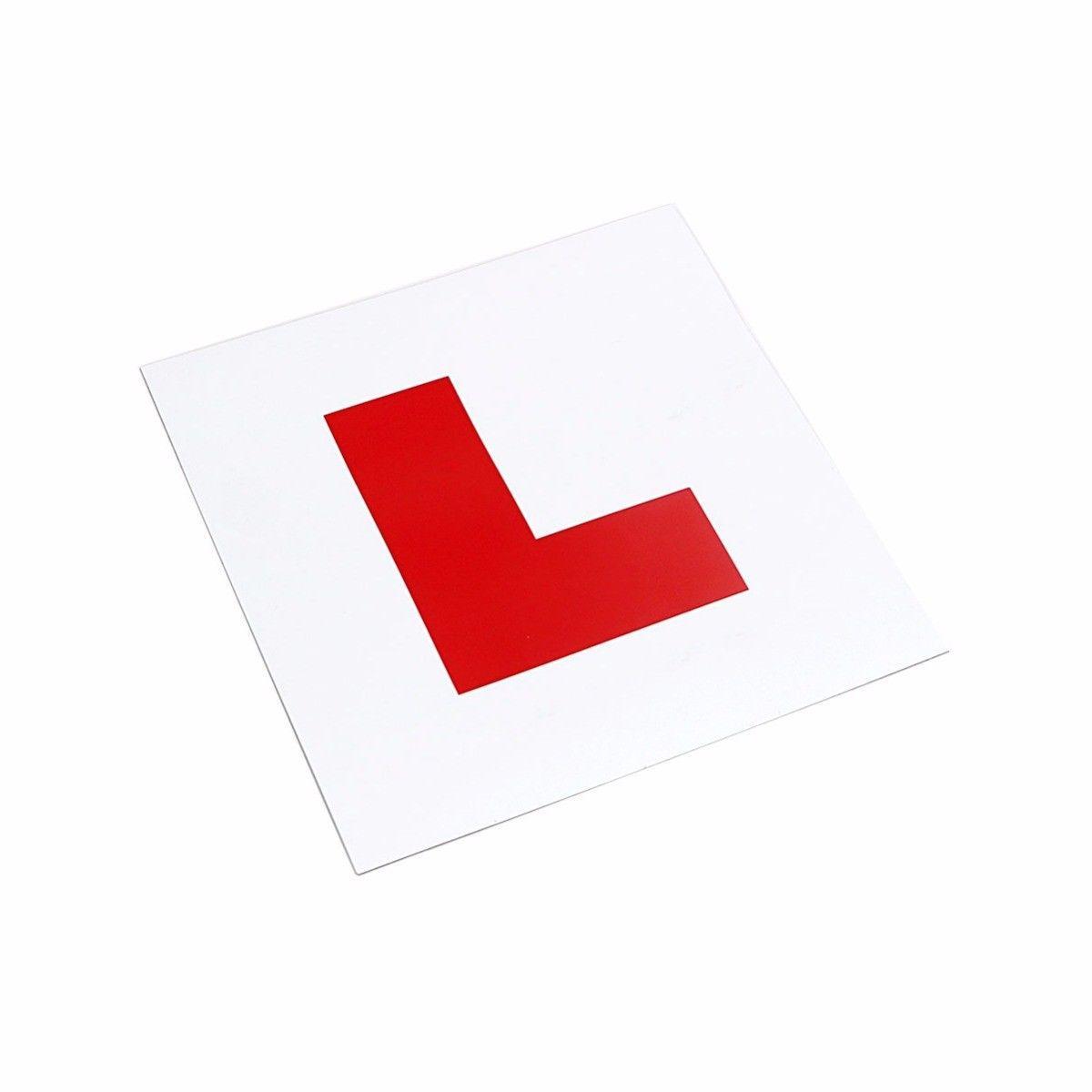 2 x Red 'L' Magnetic Learner Plate Car Accessory 18 x 18cm 4900 A