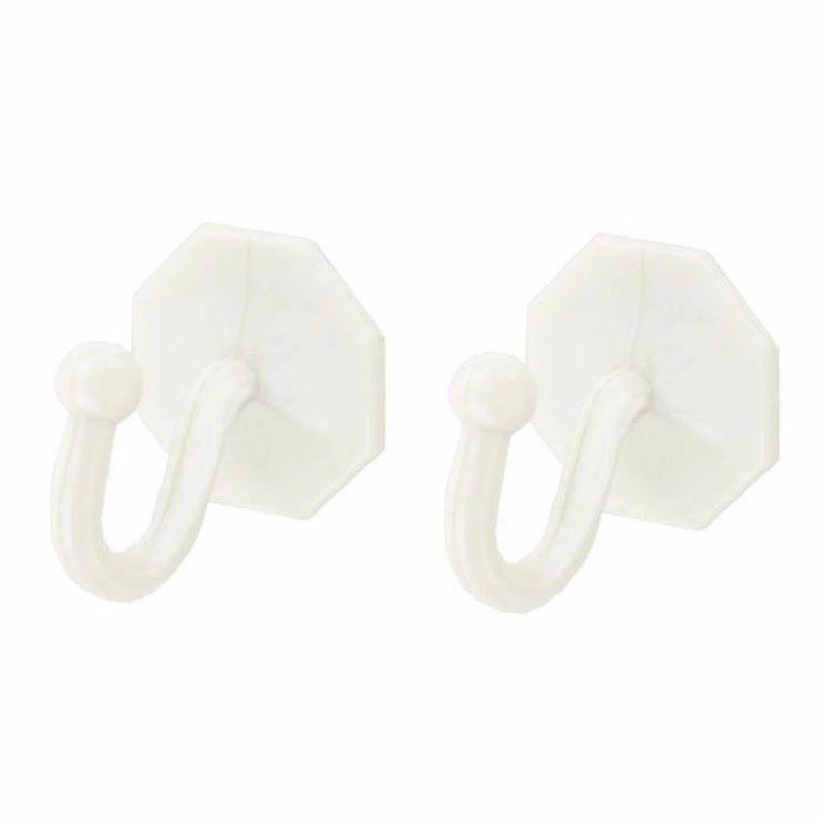 Value Pack Of 2 Curtain Tieback Hooks Self Adhesive White Home 0314 / 3141