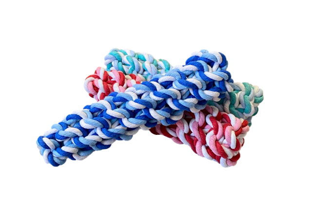 Pet Dog Toy Tough Twisted Chewable Knot Assorted Colours 4102