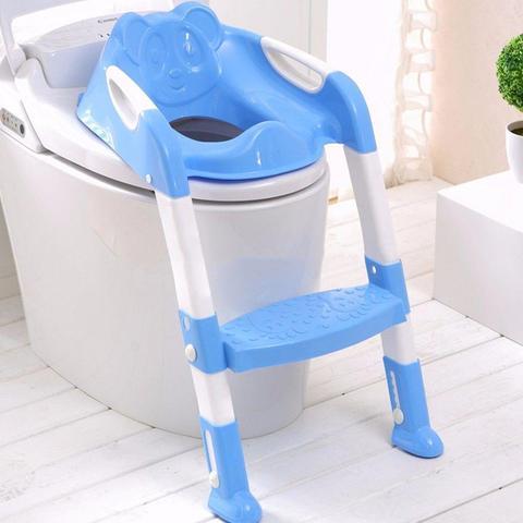 SQ Professional Plastic Children's Teddie Toilet Seat Ladder 59cm Blue 5826 / P97451