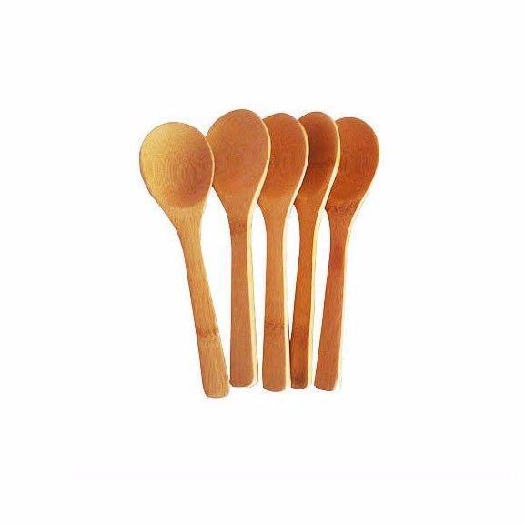 Small Wooden Kitchen Teaspoons 12.5 cm Pack of 5 0311