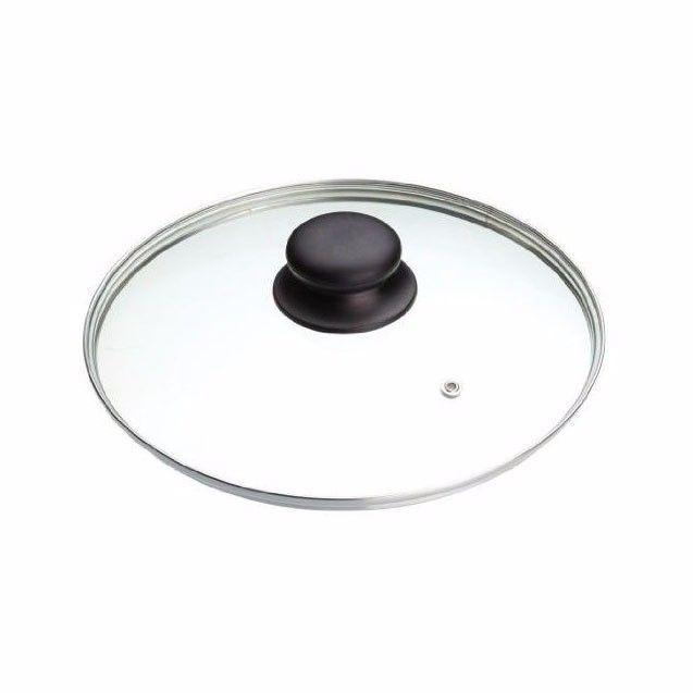 20cm Clear Glass Replacement Pan Lid with Knob 0784