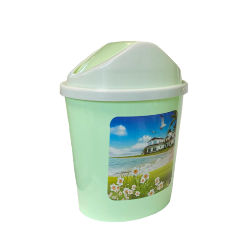 Mini Oval Plastic Dustbin Bathroom Kitchen Bedroom Bin 18cm Assorted Colours 4930