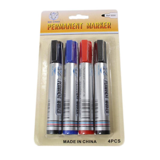 Permanent Markers Pack of 4 Assorted Colours 1732