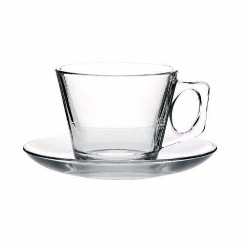 PB Vela Glass Espresso Coffee Cups with Saucers 80ml Set of 12 97301