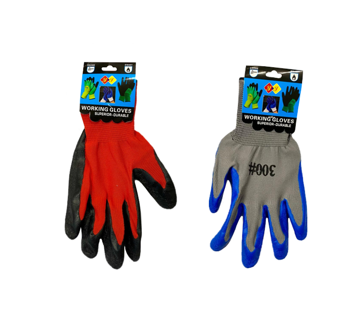 Heavy Duty Construction Rubber Working Gloves One Size Assorted Colours 5123 A