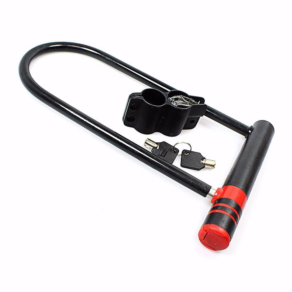 Black Steel Bicycle Lock with Keys 0681 A