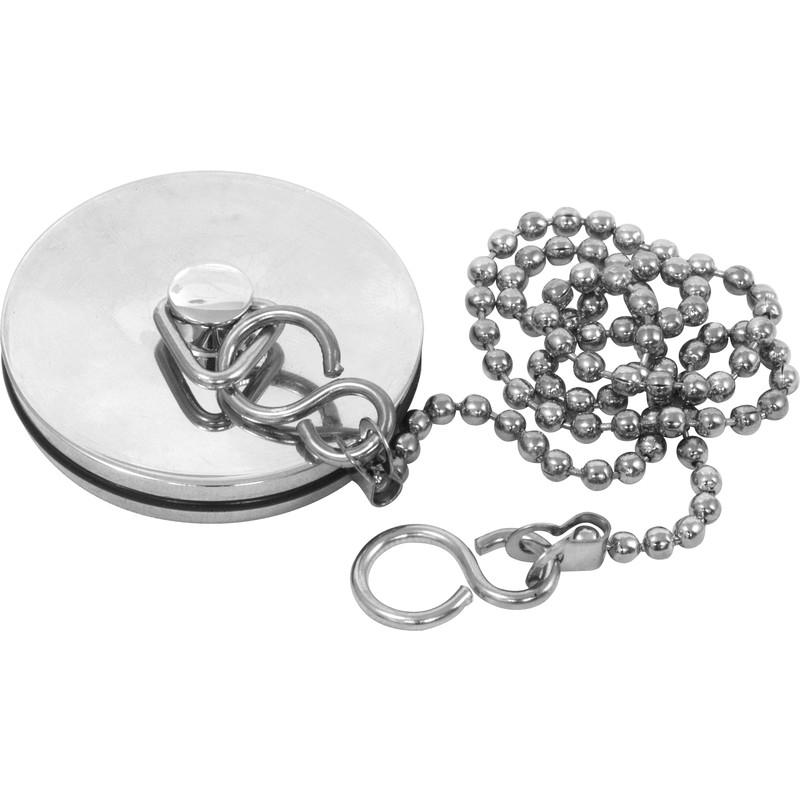 Chrome Metal Bathroom Bath Plug and Chain 6.00 cm 5585