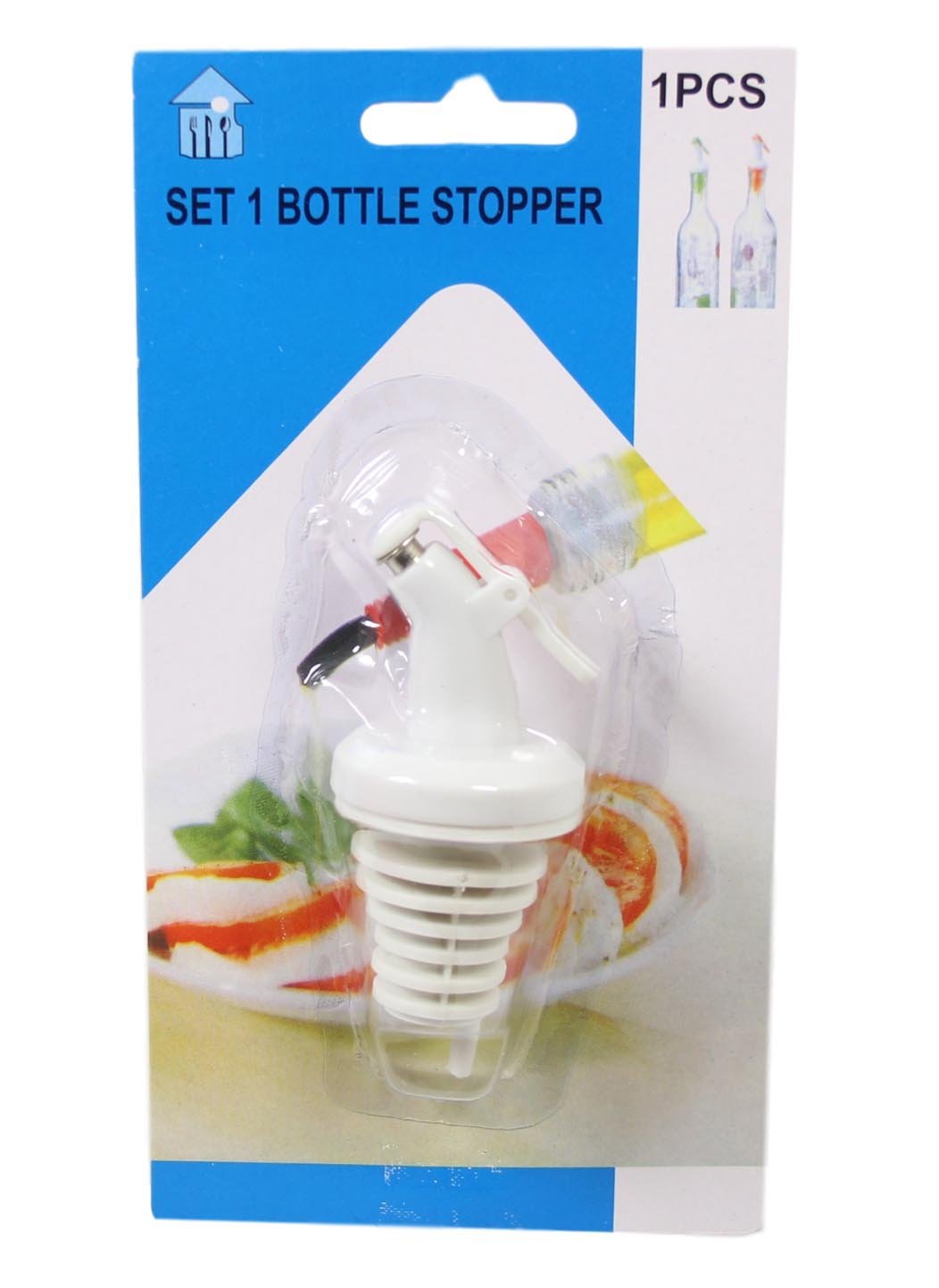 Plastic Oil Vinegar Wine Bottle Stopper Pourer Spout 9cm White 5607