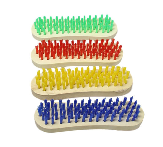 Wooden Cleaning Scrubbing Brush with Hard Bristles 16 cm Assorted Colours 5670