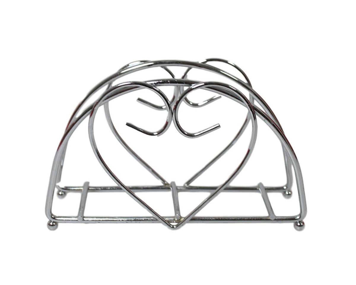 Steel Dining Table Napkin Serviette Holder with Heart Design 14 cm 5987