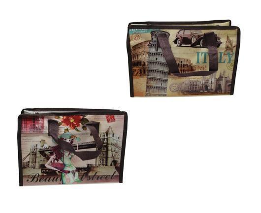 Large Plastic Shopping Laundry Bag with Printed Design 80 x 55 cm Assorted Designs 6126