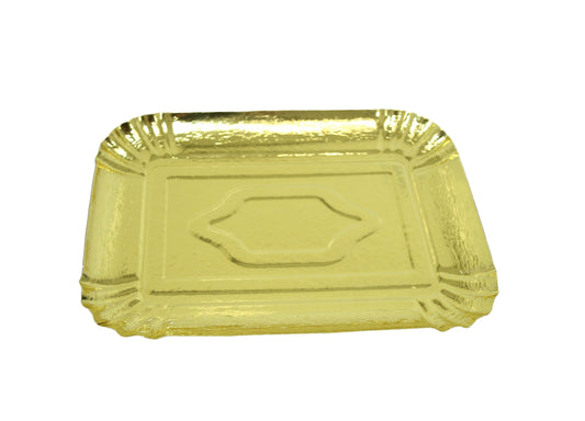 Gold Coloured Paper Party Celebrations Disposable Serving Plates Gold 24.5 x 19 cm Pack of 3 6277