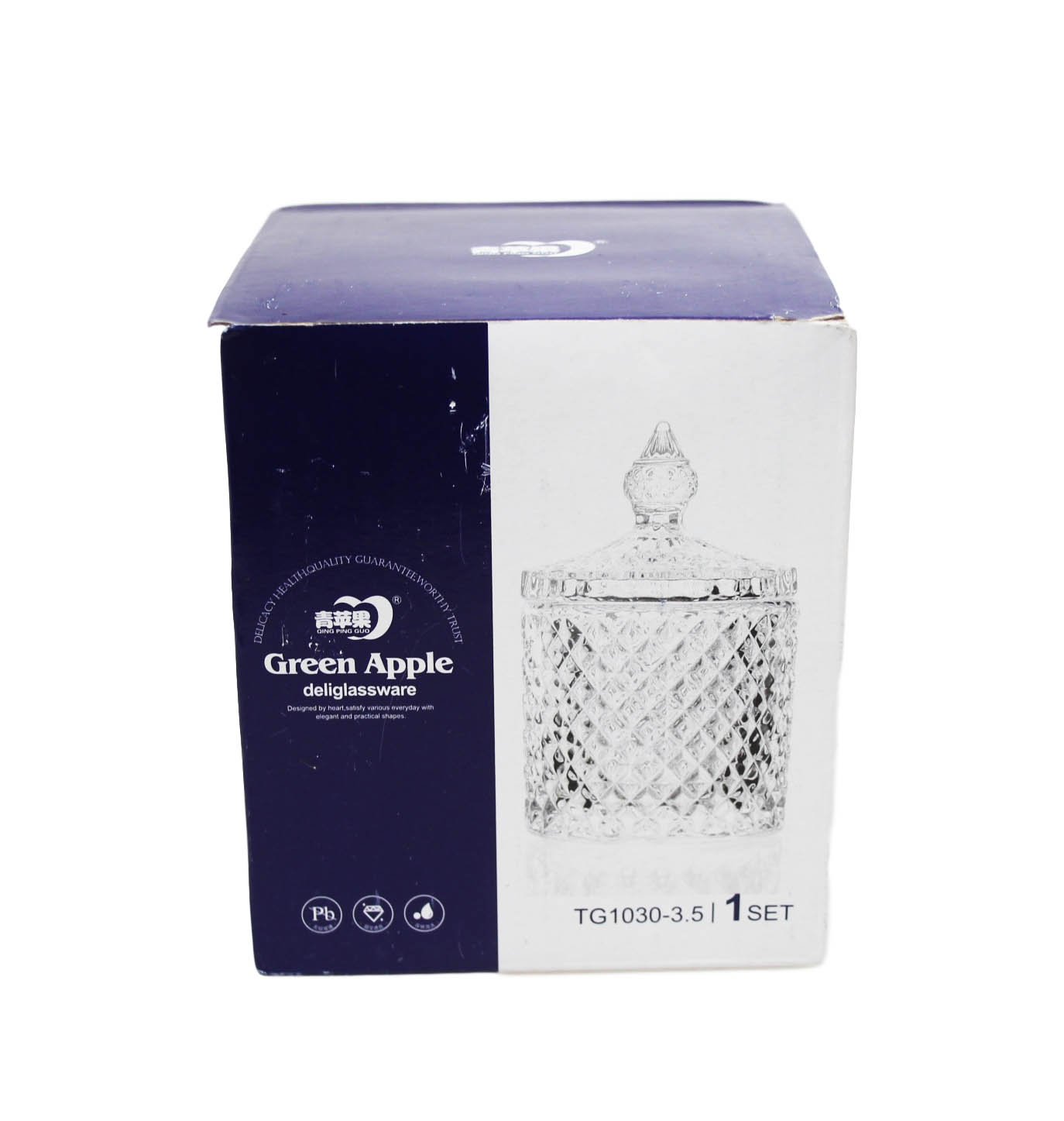 Crystal Glass Jar Sweets Sugar Glassware 10 x 8.5 cm 6315 A