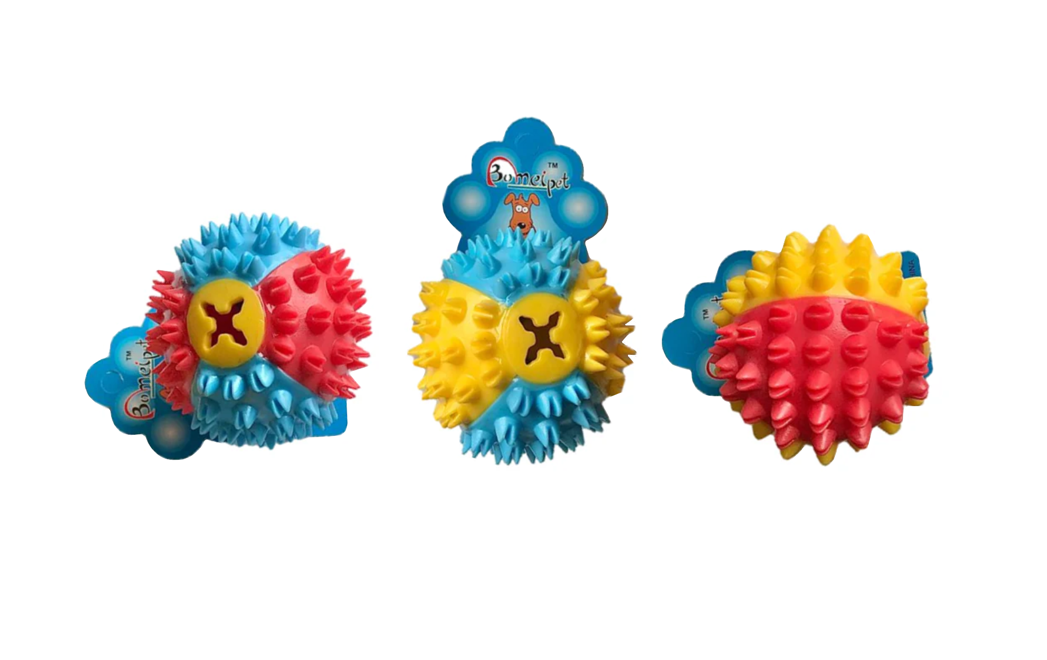 Spikey Dog Toy Treat Ball 7 cm Assorted Colours 6721
