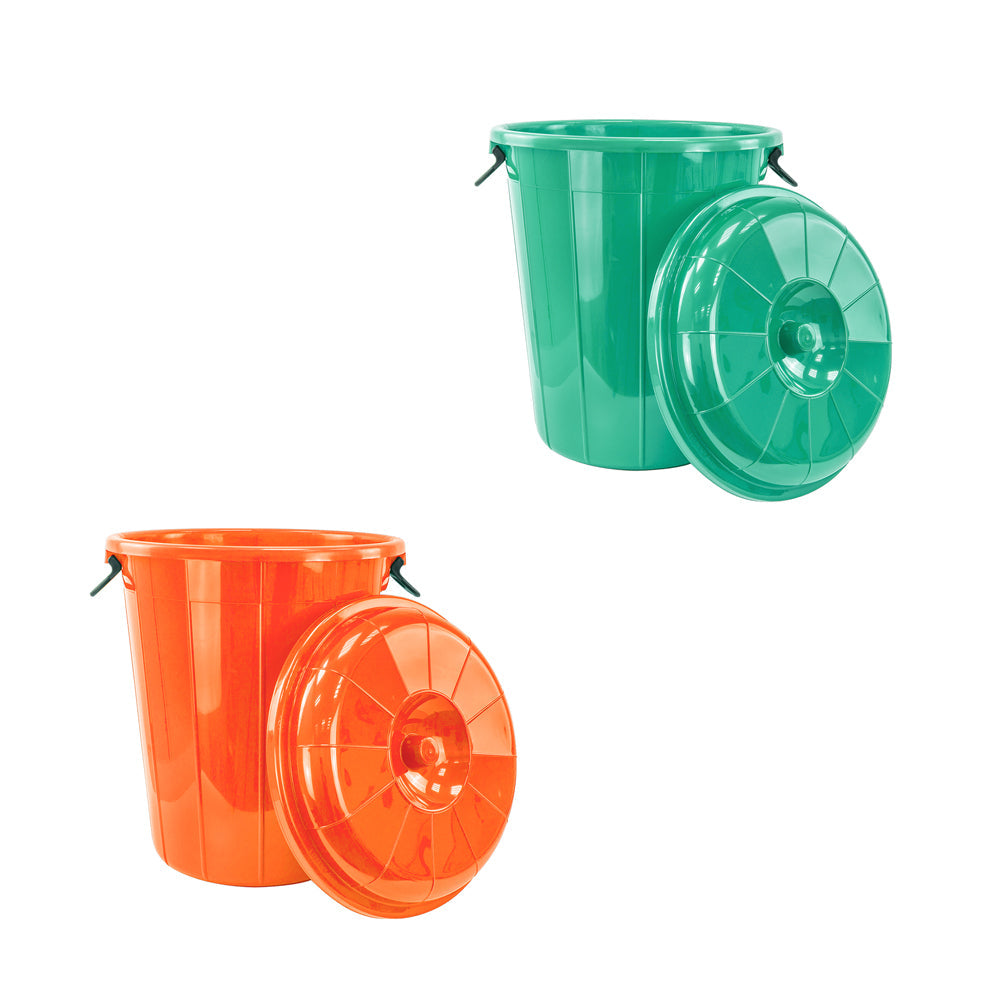 Plastic Eco Storage Drum Bin Bucket with 2 Side Handles 80L Assorted Colours 11596/Eco8000