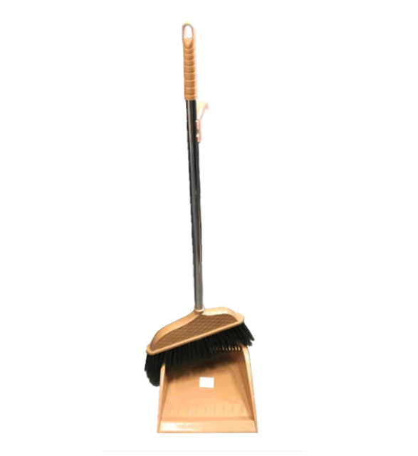 Plastic Long Handle Dustpan and Brush Set 76 / 87 cm Assorted Colours 7237