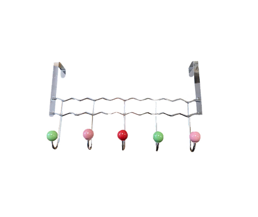 Metal Coat Hook 5 Door Hanger Rack 40 x 25 cm 7301