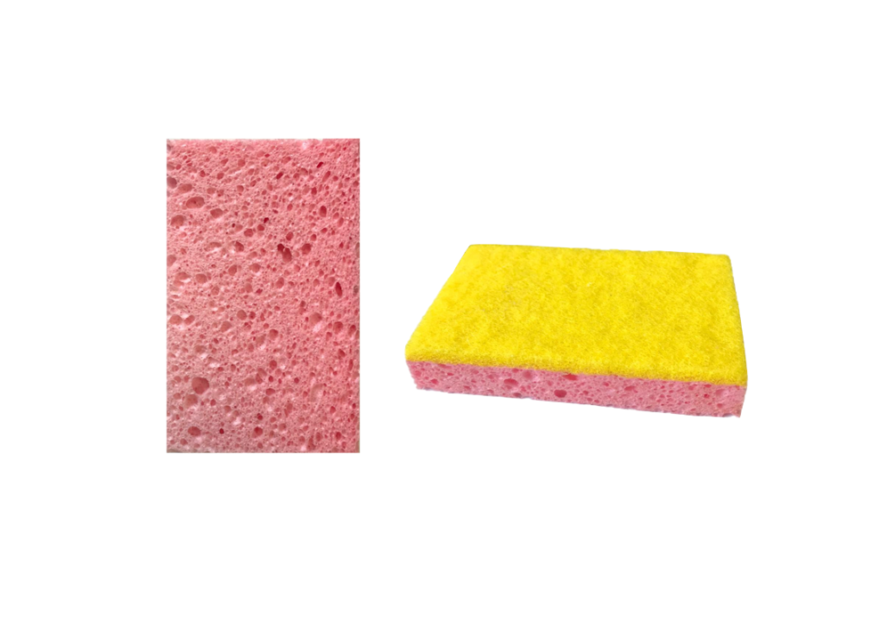 Wood Pulp Cotton Kitchen Cleaning Dish Scrubbing Sponge 11 x 7 x 1.9 cm Pack of 2 Assorted Colours 7429