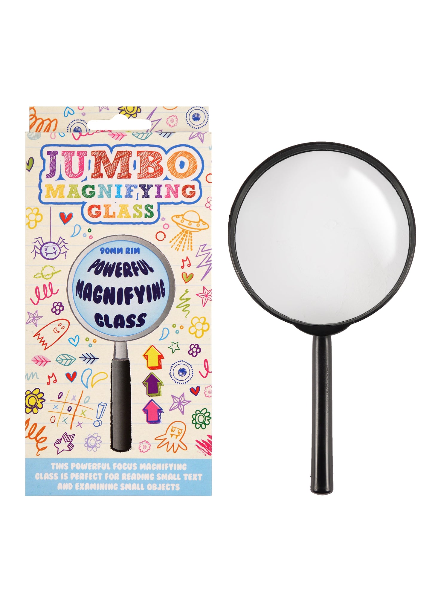 Jumbo Magnifying Glass 90mm Ring, 17.5cm Length, SKU S38015
