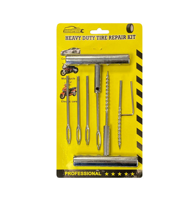Heavy Duty Car Tyre Puncture Repair Kit Set of 7 7636