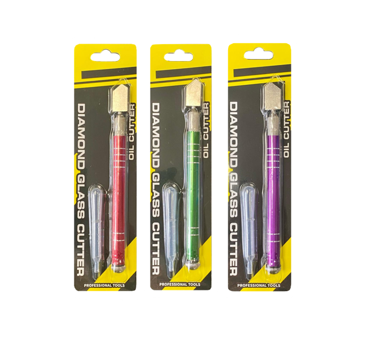 Metal Glass Cutter Knife Blade with Plastic Dropper 16.5cm Assorted Colours 7880