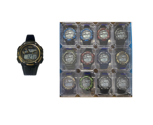 Xinjia Water Resistant Plastic Digital Sports Watch CF425D Assorted Colours 7912
