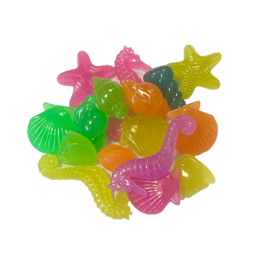 Plastic Aquarium Fish Tank Luminous Sea Life / Shells Decoration 70g Assorted Designs and Colours 7932