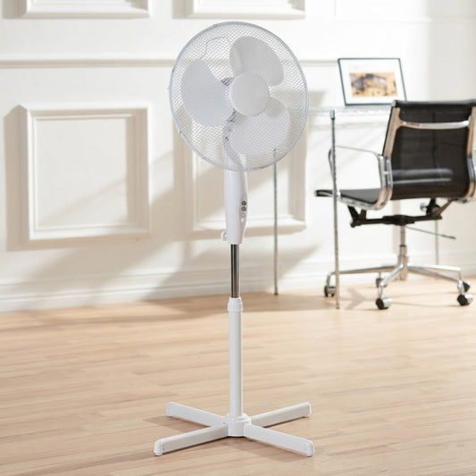 16" Cross Base Stand Fan,Fine Elements 3 Speed Settings, White – SKU COL1022/F1350